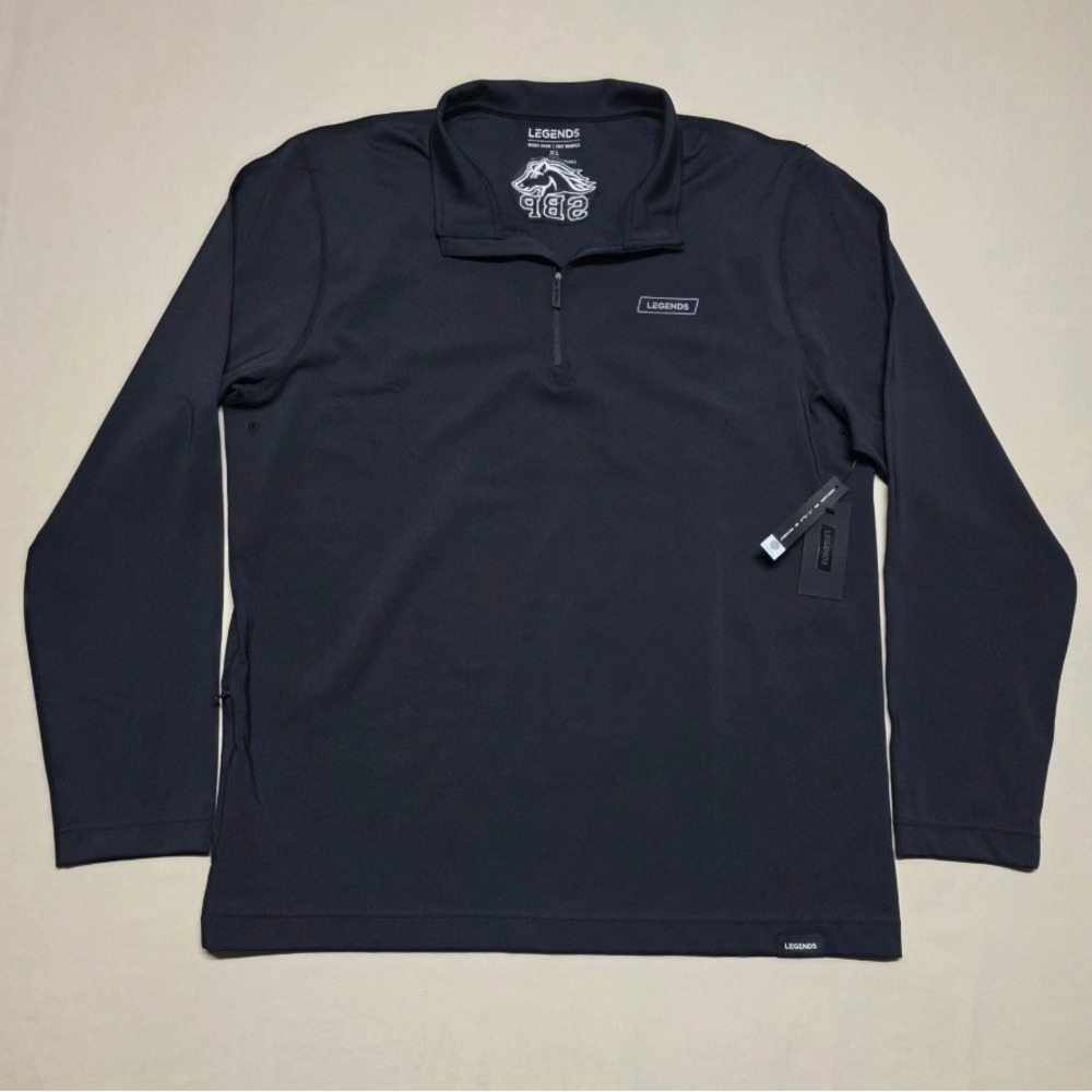Legends Men XL Black 1/4 Zip Pullover Mustang Sports Performance Sweatshirt